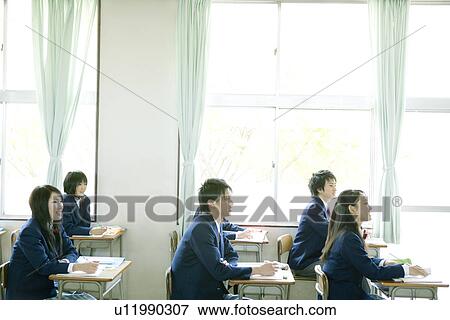 High school students in classroom, smiling View Large Photo Image Stock Photo - High school students in classroom, smiling. Fotosearch