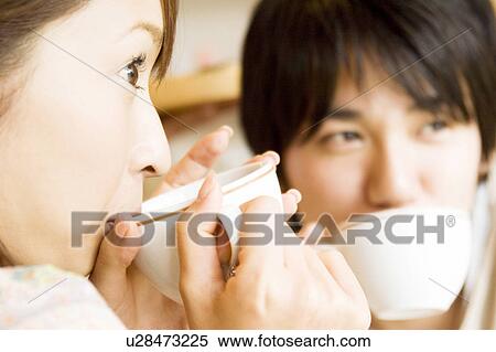 Stock Photography - Couple at a café. Fotosearch