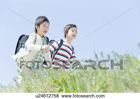 Boys Exploring View Large Photo Image Stock Photo - Boys Exploring . Fotosearch