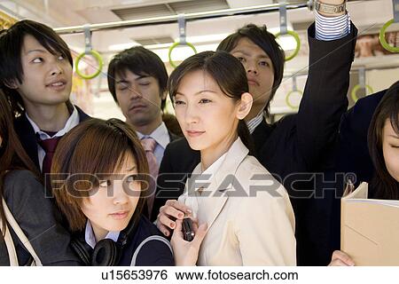 People in the crowded train View Large Photo Image Stock Photograph - People in the crowded train. Fotosearch