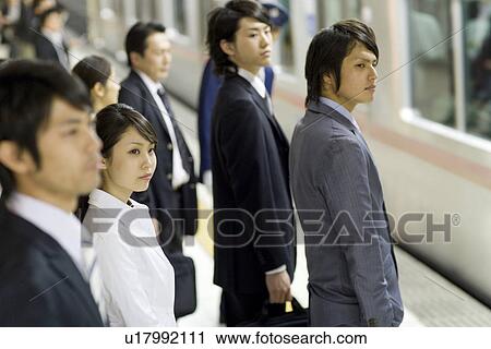 People waiting for the train at platform View Large Photo Image Stock Image - People waiting for the train at platform. Fotosearch