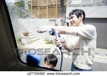 Son and Father Washing Car View Large Photo Image Stock Image - Son and Father Washing Car. Fotosearch