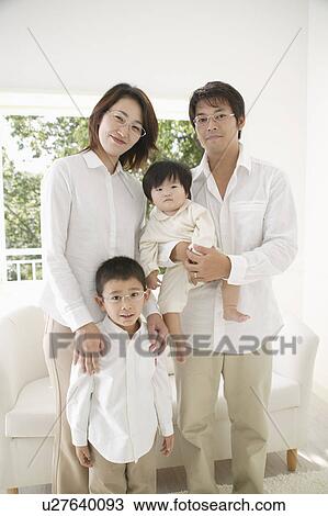 Stock Image - Portrait of a family. Fotosearch