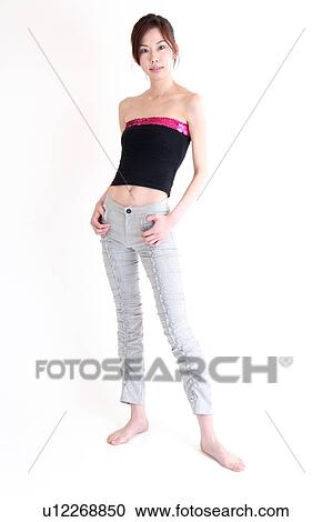 Stock Image - Portrait of young woman. Fotosearch