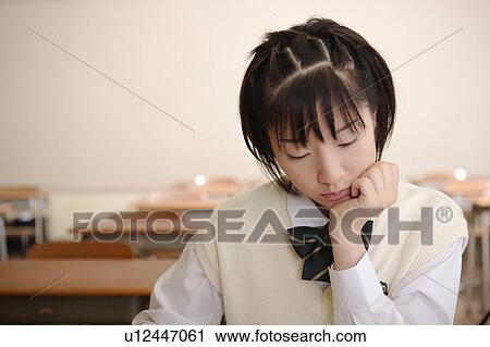 High school girl sitting in classroom View Large Photo Image Stock Image - High school girl sitting in classroom. Fotosearch