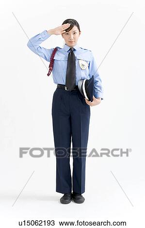 A female security guard saluting View Large Photo Image Stock Image - A female security guard saluting. Fotosearch
