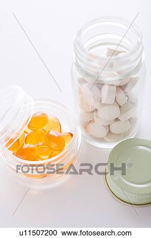 Stock Image - Medicine and jars. Fotosearch