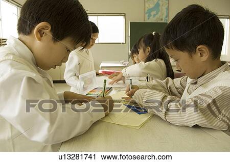 Children drawing picture View Large Photo Image Stock Image - Children drawing picture. Fotosearch