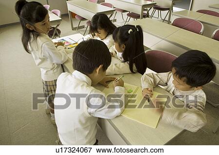 Children drawing picture View Large Photo Image Stock Photo - Children drawing picture. Fotosearch