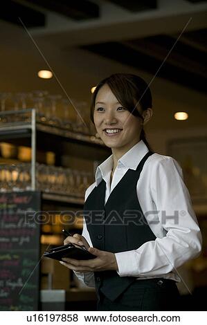 Waitress taking order View Large Photo Image Stock Photo - Waitress taking order. Fotosearch
