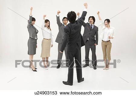 Business people cheering View Large Photo Image Stock Image - Business people cheering. Fotosearch