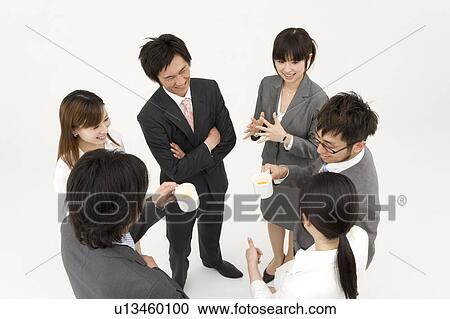 Stock Image - Business people talking. Fotosearch
