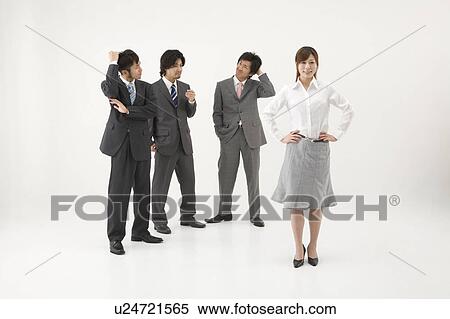 Businesswoman and three businessmen View Large Photo Image Stock Photography - Businesswoman and three businessmen. Fotosearch
