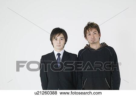 Portrait of two young men View Large Photo Image Stock Photo - Portrait of two young men. Fotosearch