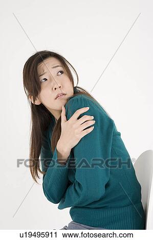 Scared young woman View Large Photo Image Stock Image - Scared young woman. Fotosearch
