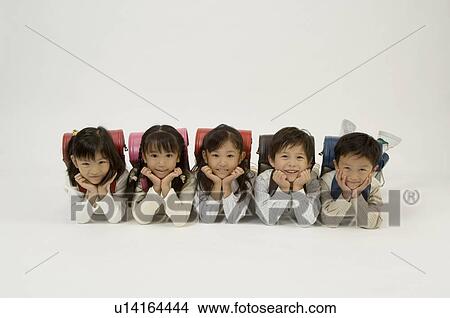 Picture - Five elementary age children. Fotosearch