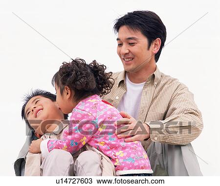A girl trying to kiss to her brother View Large Photo Image Stock Image - A girl trying to kiss to her brother. Fotosearch