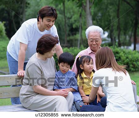 Portrait of three generational family View Large Photo Image Stock Photography - Portrait of three generational family. Fotosearch