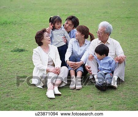 Picture - Portrait of three generational family. Fotosearch