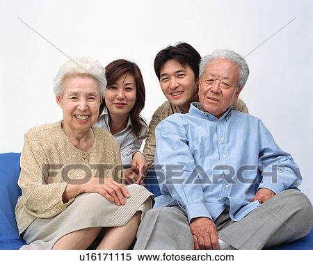Stock Photography - Portrait of a family. Fotosearch