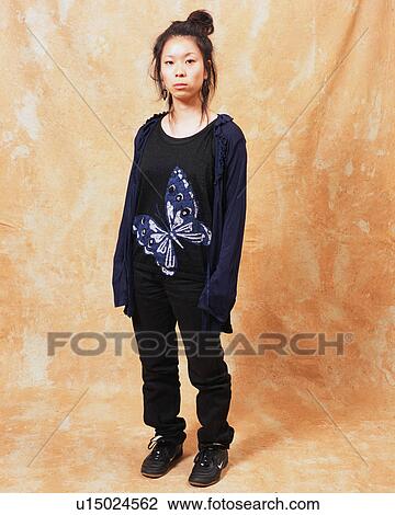 Stock Image - Portrait of a young woman. Fotosearch