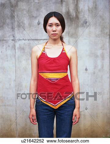 Stock Image - Portrait of a young woman. Fotosearch