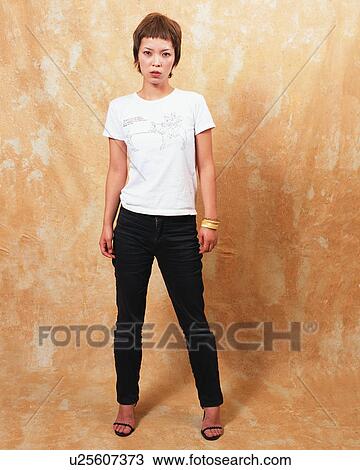 Stock Image - Portrait of a young woman. Fotosearch