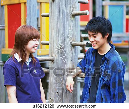 Stock Photo - Portrait of two young people. Fotosearch