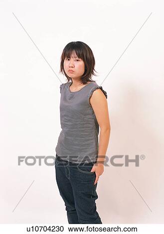 Stock Image - Portrait of a young woman. Fotosearch