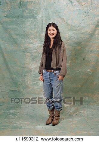 Stock Image - Portrait of a young woman. Fotosearch
