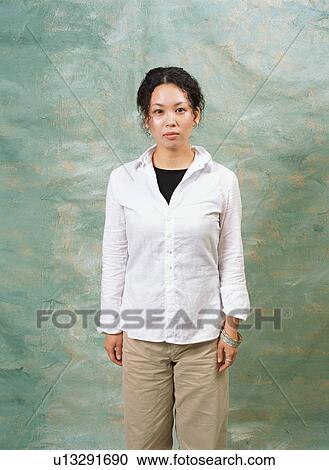 Stock Image - Portrait of a young woman. Fotosearch
