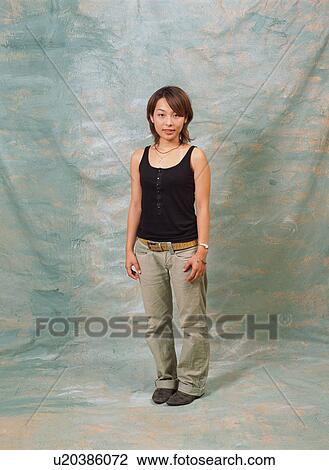 Stock Image - Portrait of a young woman. Fotosearch