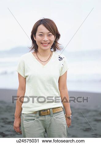 Stock Image - Portrait of a young woman. Fotosearch