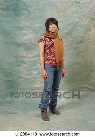 Stock Photo - Portrait of a young woman. Fotosearch