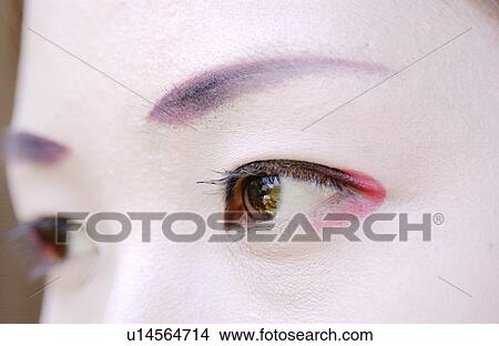 Picture - Close-up portrait of Geisha woman. Fotosearch
