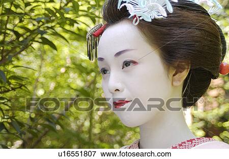 Stock Photo - Portrait of a Geisha Woman. Fotosearch
