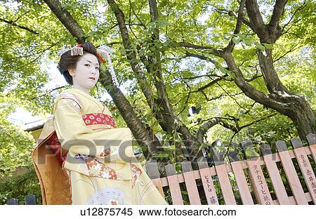 Stock Photography - Portrait of a Geisha Woman. Fotosearch