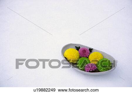 Stock Photo - Chrysanthemum in a plate. Fotosearch