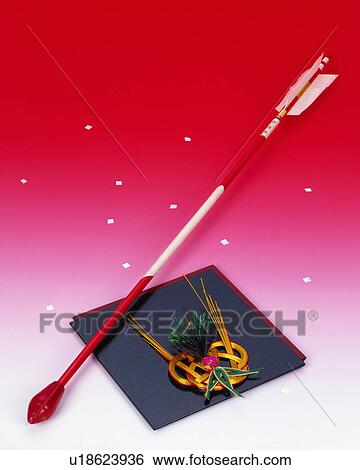 Stock Photograph - Arrow and mizuhiki. Fotosearch