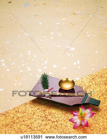 Stock Image - Battledore and chopsticks. Fotosearch
