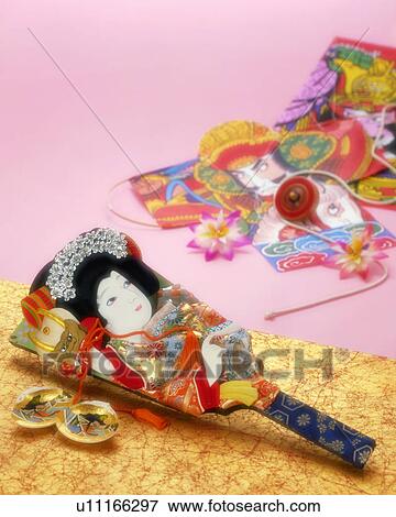 Stock Photo - Battledore and kite. Fotosearch