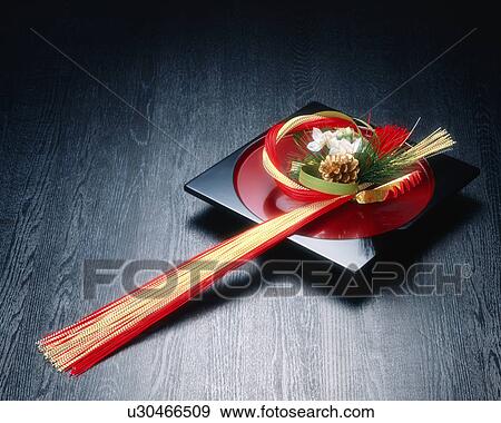 Stock Photo - Flower arrangement on a tray. Fotosearch