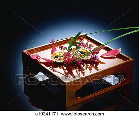 Flower on a tray View Large Photo Image Stock Image - Flower on a tray. Fotosearch