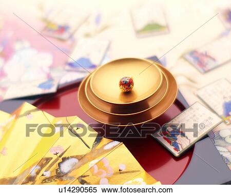 Stock Photography - Folding fan and sake cups. Fotosearch
