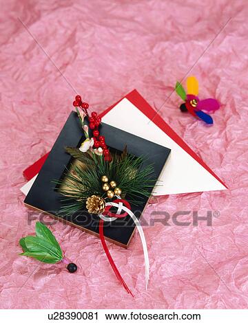 Stock Image - Mizuhiki and shuttlecock. Fotosearch