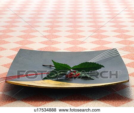 Stock Photo - Nandina on plate. Fotosearch
