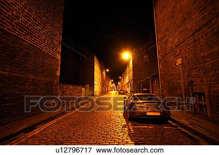 Cars parked in street, Scotland View Large Photo Image Stock Photo - Cars parked in street, Scotland. Fotosearch