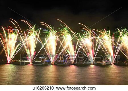 Fireworks in Victoria Harbour View Large Photo Image Stock Image - Fireworks in Victoria Harbour. Fotosearch