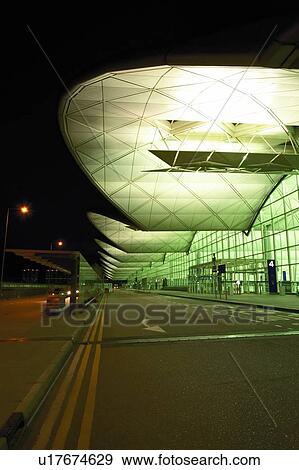 Stock Photo - Hong Kong International Airport at Night. Fotosearch