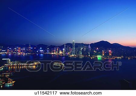 Stock Photo - Hong Kong Victoria Harbour and city skyline. Fotosearch